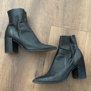 Black Tony Bianco leather booties